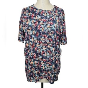 NWT Lularoe Disney Minnie Mouse Print Short Sleeve Blue Red Irma Shirt XXS